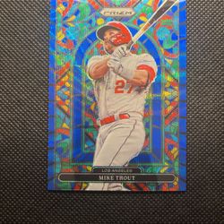 Mike Trout 06/60  Blue Stained Glass Prizm SG-5