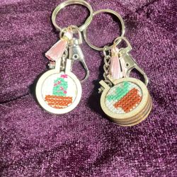 Mini Cross Stitch Key Chains