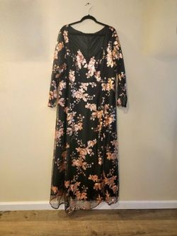 NEW Black & Rose Gold Sequin Sweetheart-Neck, A-line Formal Dress [22-24]