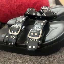 Black Stud Sandals 