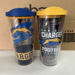 2 Retro Tervis 24 Oz NFL San Diego Chargers Tumblers Los Angeles Chargers