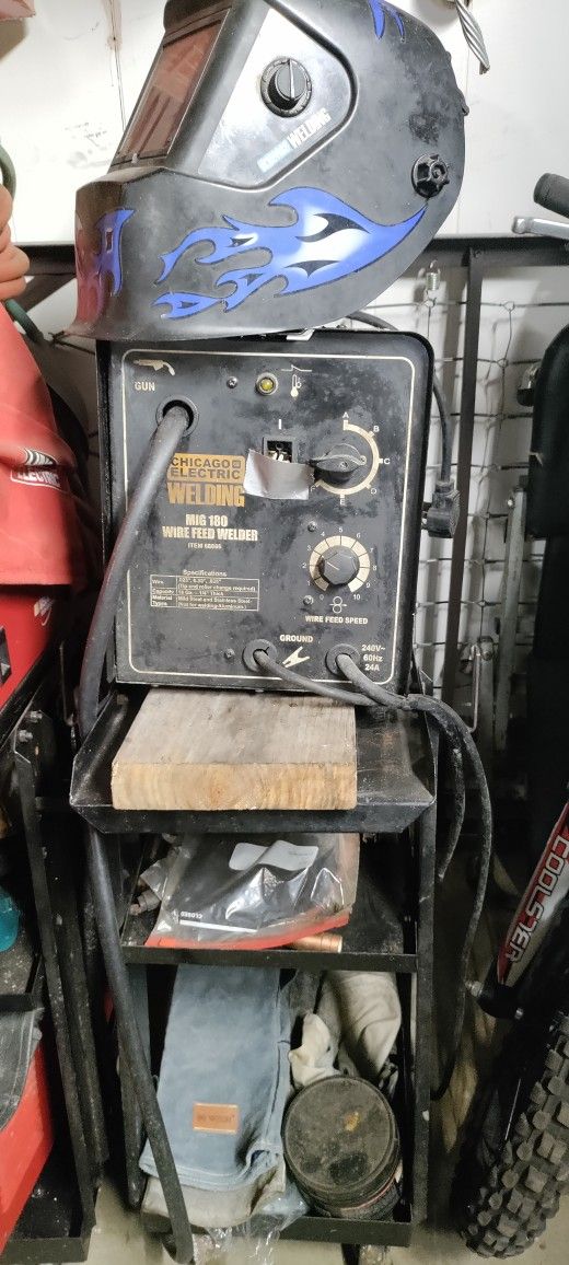 Welder, Cart And Shield...