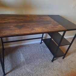 45" Woodtop Desk With Shelves 