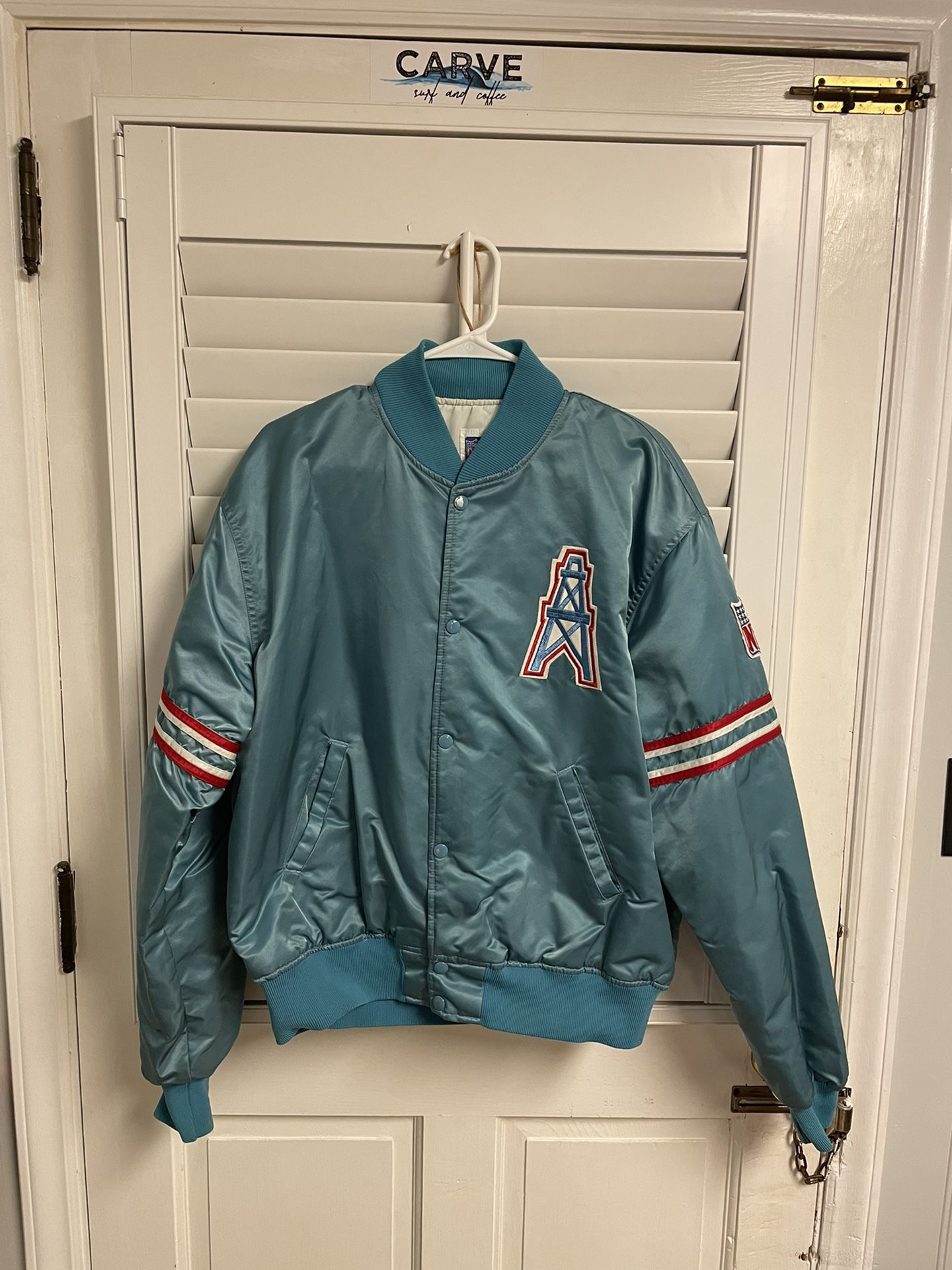 NFL officially licensed product Starter Vintage 90s Houston Oilers Jacket  XL for Sale in Charleston, SC - OfferUp