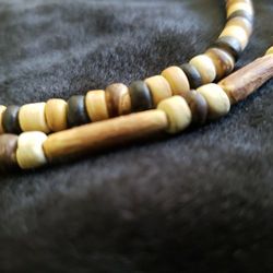 2 Wood Beaded Necklaces