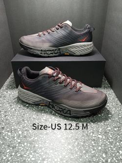 Men's Hoka One One Speedgoat 4 Wide Athletic Black Gray Size Us 12.5