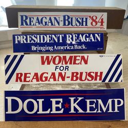 Vintage Reagan-Bush ’84 & Dole-Kemp ’96 Bumper Sticker Set