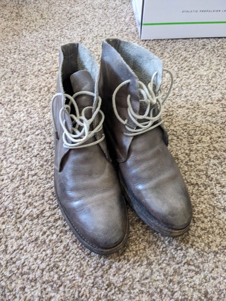 All Saints Leather Boots Gray Size 43 (10 US)