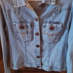 90’s Western Jean Shirt/Top - Size XL (Fits L)