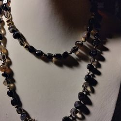 Smokey Quartz And Agate Necklace 