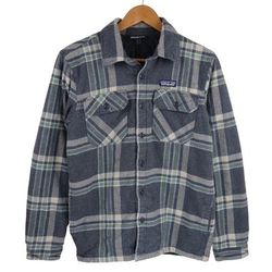 Patagonia Insulated Quilted Fjord Flannel Plaid Shirt Jacket Mens Size Large
