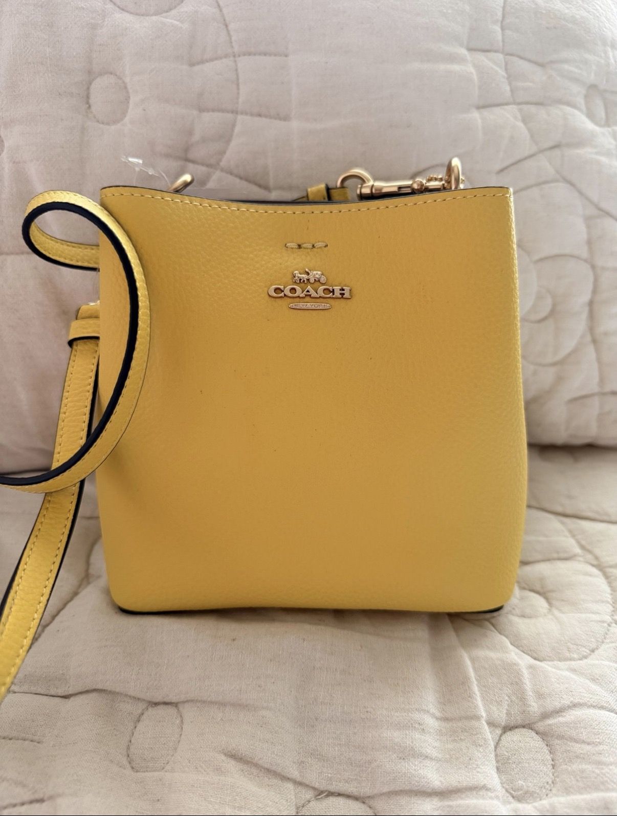 YELLOW COACH MINI TOWN BUCKET BAG