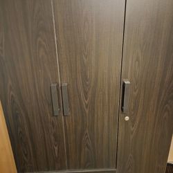 Wardrobe Cabinet Black With Vertical Storage