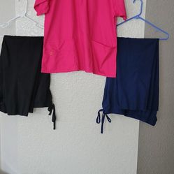 Scrub Top & 2 Pair Pants All $20, Size Xlge 