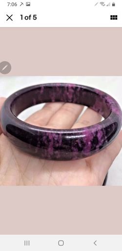 Fashion Chinese Natural Jade Stone Purple Bracelet Bangle Gift 2.40-2.48 inch