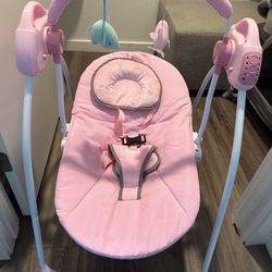 Pink Baby Swing Blue Tooth 