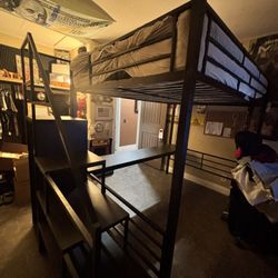 Sturdy Stairs Bunk Bed With Desk 