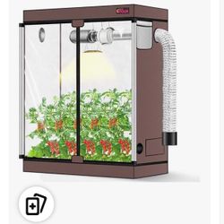 4x2 Grow Tent, 48"x24"x60''High Reflective Mylar 1680D Hydroponic Grow Tents, Waterproof Grow Tent with Double Cleart Observation Door and Floor Tray,