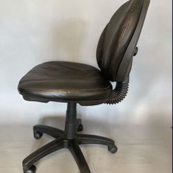 Black Rolling Desk Office Chair Leather