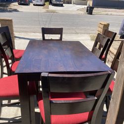 Dinning Table With 8 Tall Height Chairs