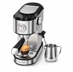 BRAND NEW XIXUBX 20 Bar Espresso Machine with Milk Frother, Touchscreen, Silver