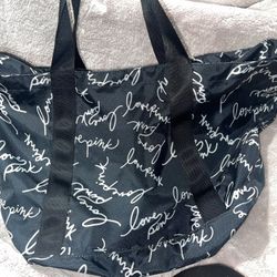 VS Love Pink Black & White Tote Bag 