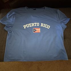 Large Women’s Puerto Rico Cut Off T Shirt 
