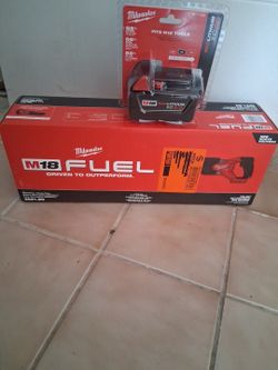 milwaukee 18 volt Fuel sawzall and 18 volt battery 5 amp  brand new