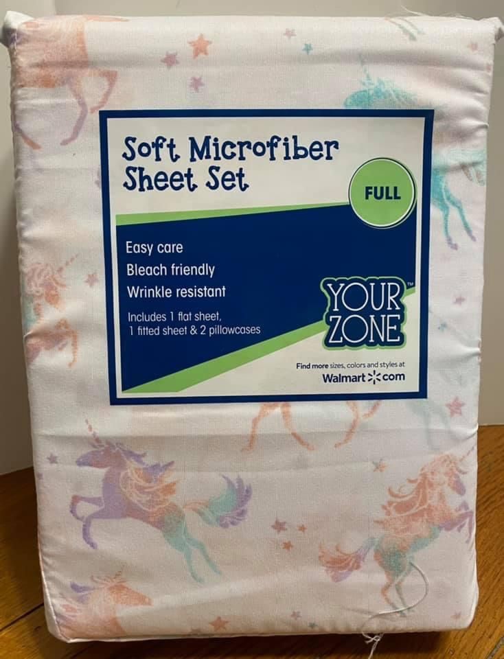 Your Zone Unicorn Soft Microfiber Full Size Sheet Set