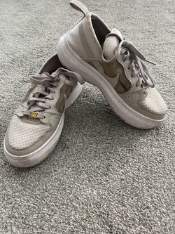 Womens Nike Court Vision Alta TXT CW6536-200 Ivory Platform Shoes - Sz 7