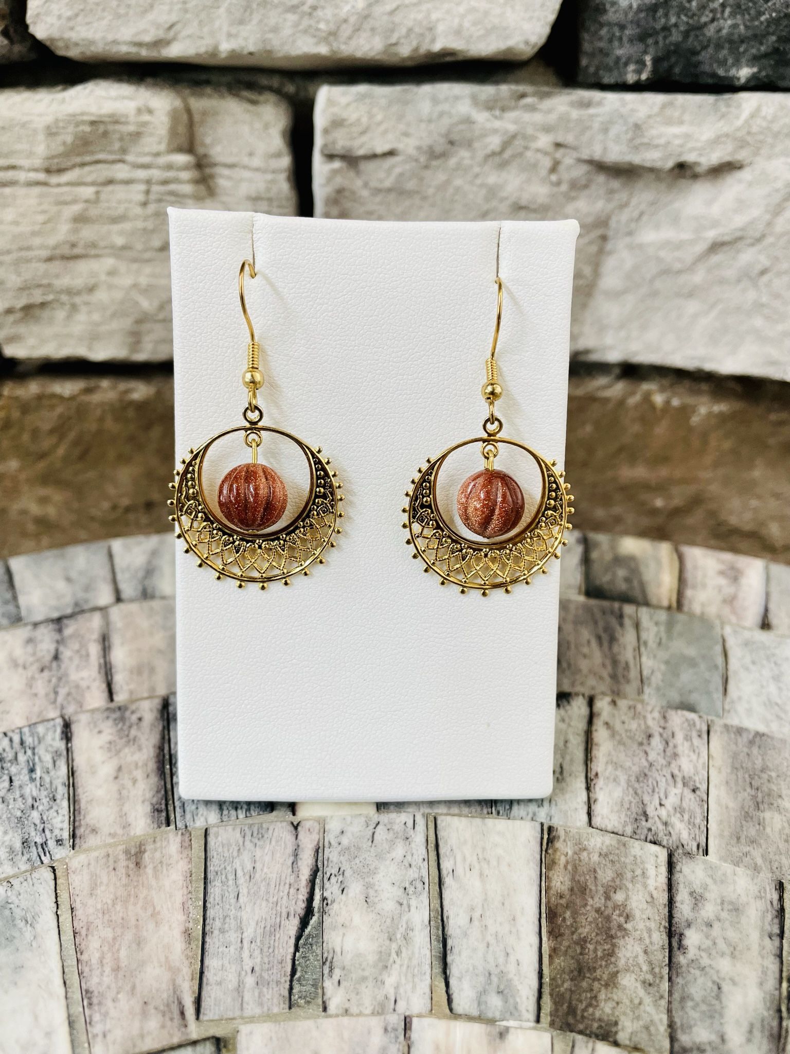 Goldstone Earrings