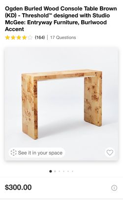 Burled Wood Console Table Brown - Ogden Threshold Designed With Studio McGee. Burl Wood. 