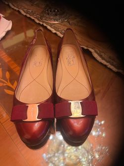Salvatore Ferragamo Varina Ballet Flats in Red Patent Leather - Size 7/5