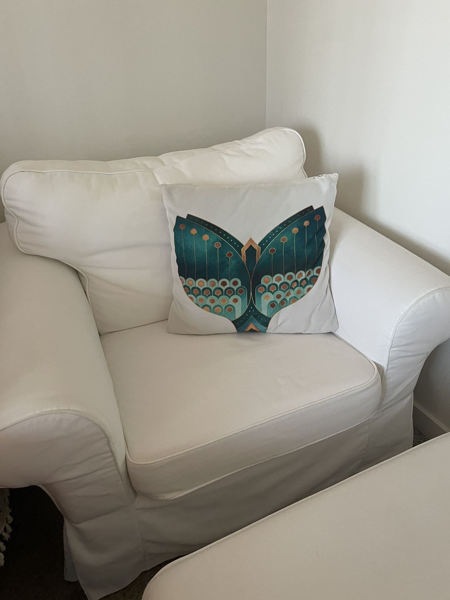 CHAIR WITH OTTOMAN IKEA SLIPCOVER