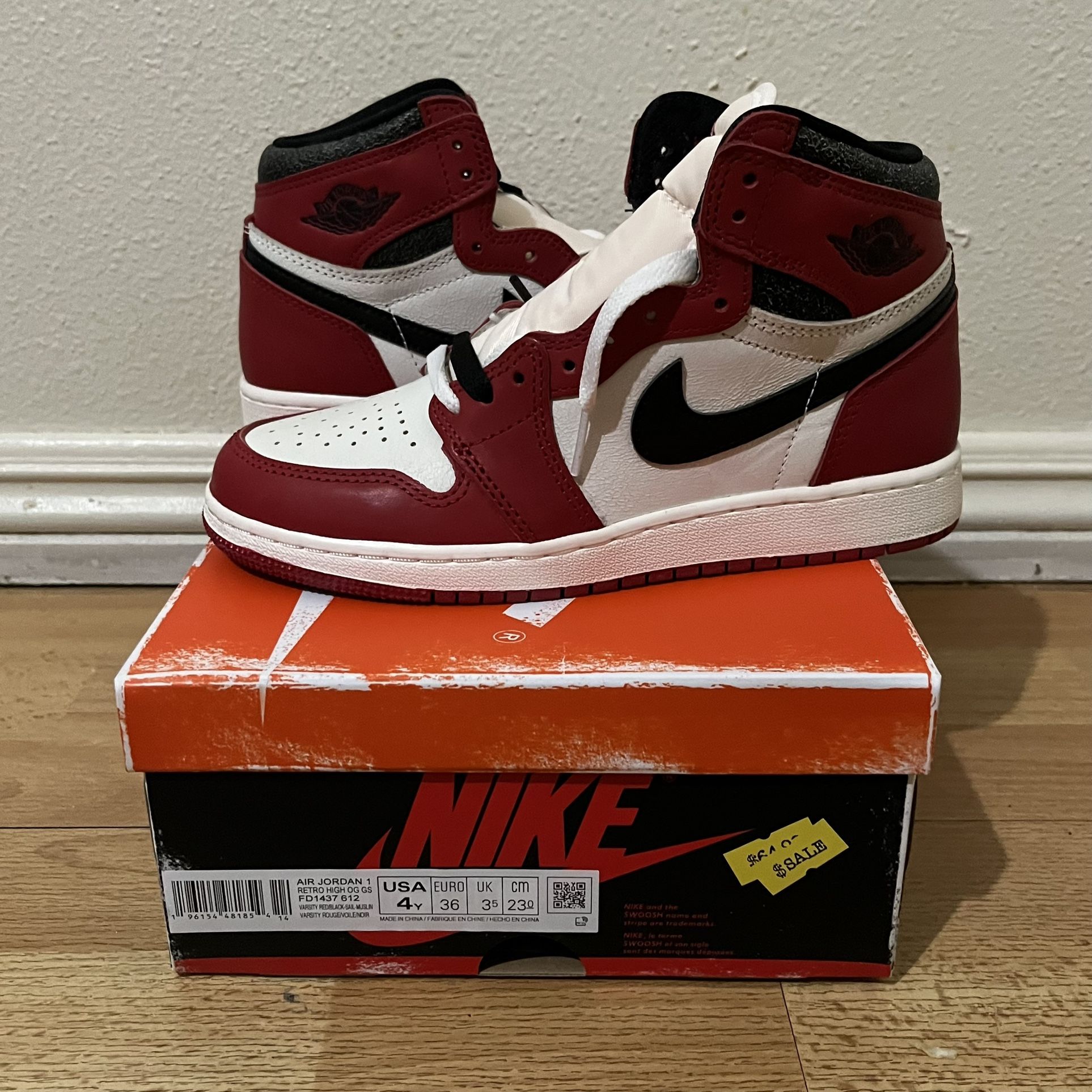 Nike Air Jordan 1 Retro High OG Chicago Lost and Found GS Size