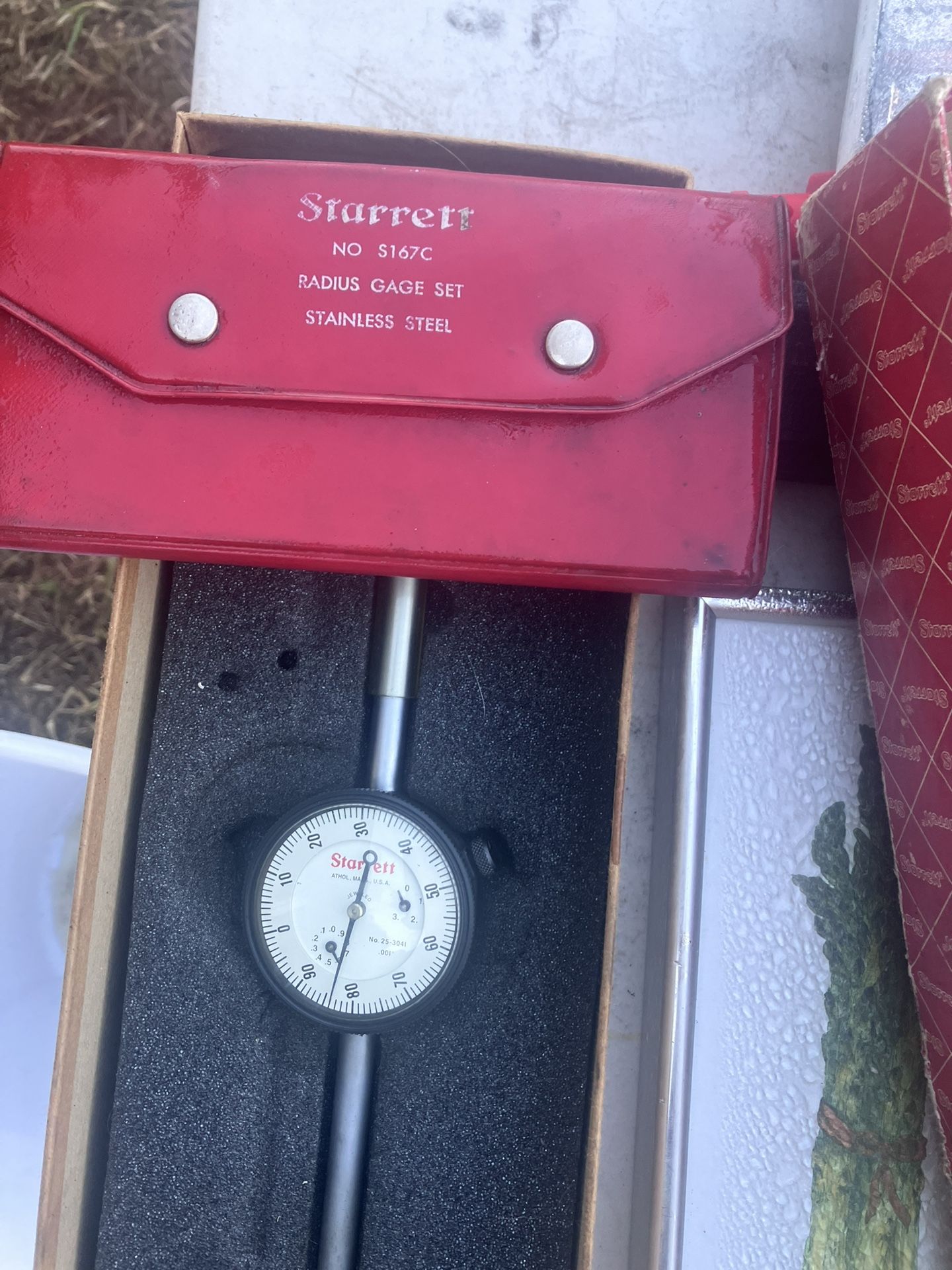 Starrett Radius Gage Set Stainless Steel AndDial indicator