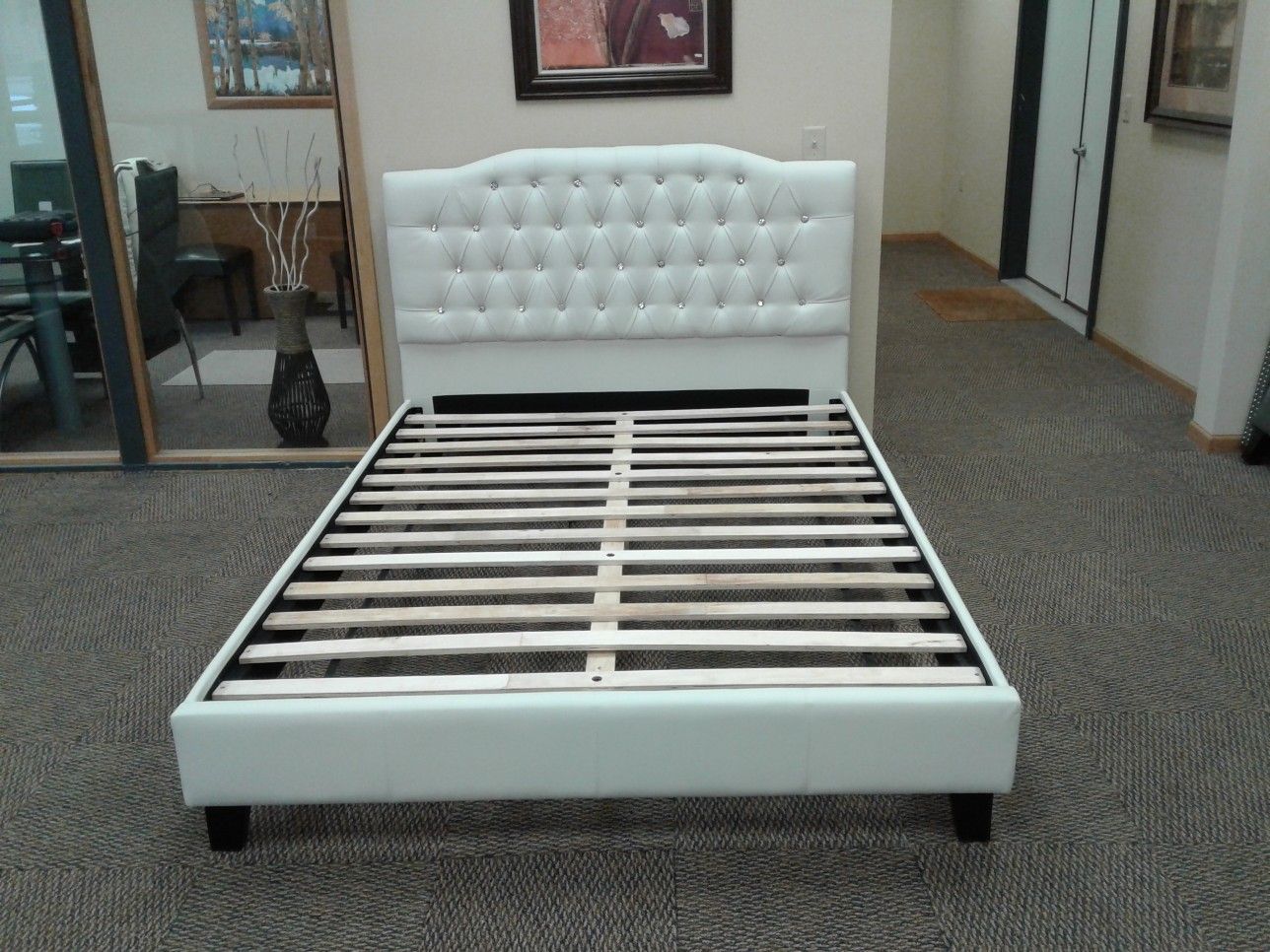 queen leather bed.brand New *