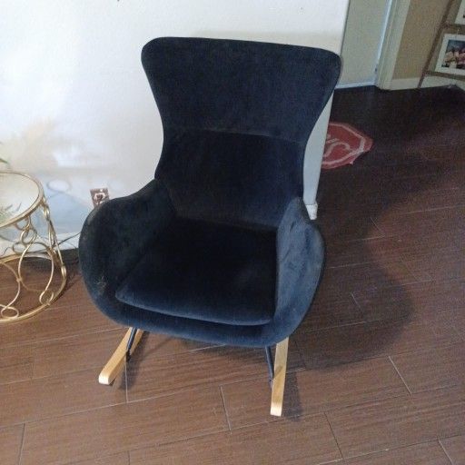 Large Metal And Wood Rocking Chair