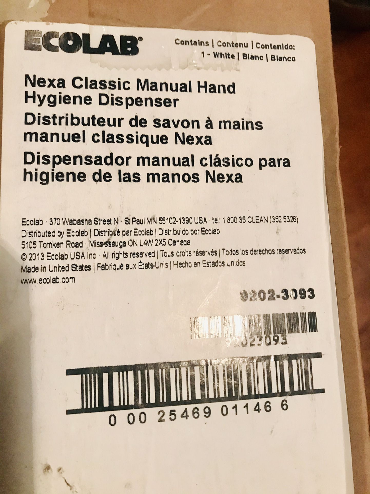 ECOLAB Nexa Manual Hand Hygiene Dispenser