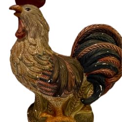 Vintage Ceramic Rooster Multi Colored Farmhouse Décor Atico©︎ 8.5” H