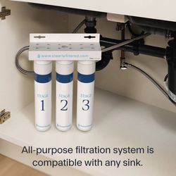 NIB Clearly Filtered 3-Stage Under the Sink Water Filter System