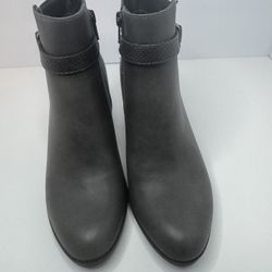 Laura Ashley Hitchen Grey Vegan Leather Ankle Boots Size 6M