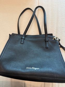 Salvatore Ferragamo Black Leather amy Tote Bag