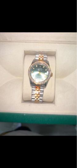 Two-Tone Watch with Diamond Bezel