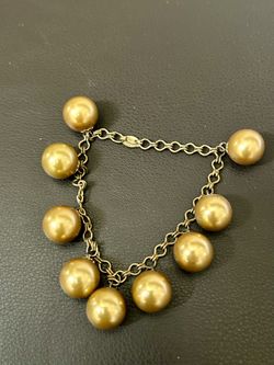 Vintage Golden Bauble Charm Bracelet