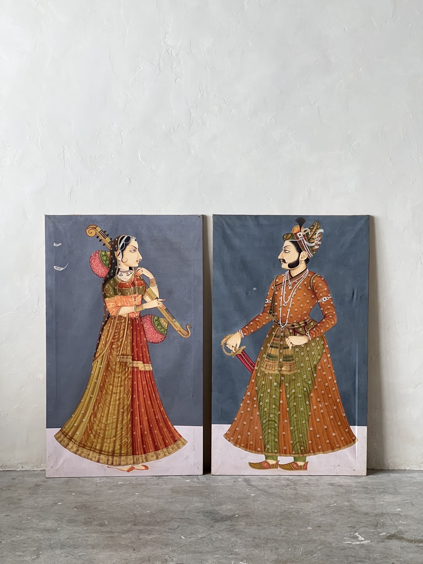 Pair Of Vintage Indian Paintings