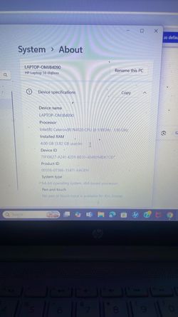 Laptop info