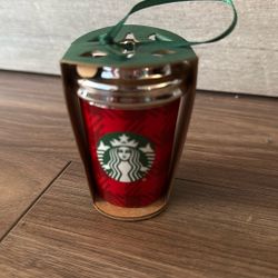 Starbucks Xmas Ornament Plaid Cup 