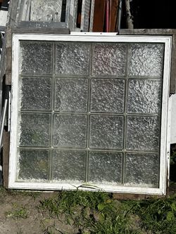 Pattern Vinyl Framed Glass Block Window