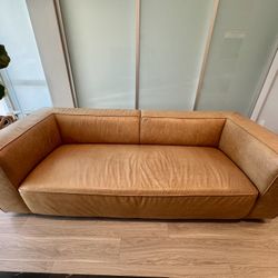 CB2 Lenyx Saddle Leather Sofa 